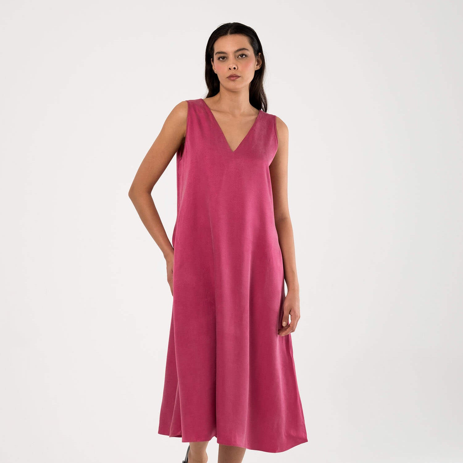 rosea-elbise-duz-pembe